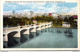 Virginia Richmond Skyline And Mayo Bridge Over Historical James River - Richmond