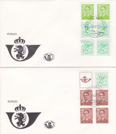 Enveloppes FDC Série Complète Carnets B8 B9 Roi Baudouin Chiffre Sur Lion Héraldique 1687 à 1659 - 1971-80