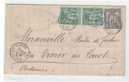 Frankreich  1876 , Brief  Mit 2 X Nr 59 I In MIF - 1876-1878 Sage (Type I)