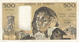 CRBX088 BILLETE FRANCIA 500 FRANCOS 1973 MBC 20 - 500 F 1968-1993 ''Pascal''