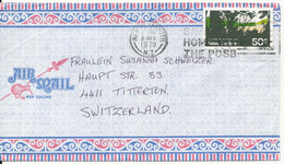 New Zealand Air Mail Cover Sent To Switzerland New Plymouth 2-12-1979 Single Franked (light Bended Cover) - Luchtpost