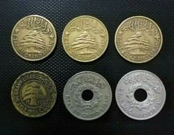 Lebanon 6 Old Scarce 1924-25-33-36-40 Scarce Coins - Libano
