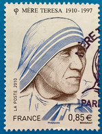 France 2010 : Mère Teresa, Religieuse Prix Nobel De La Paix En 1979 N° 4455 Oblitéré - Used Stamps