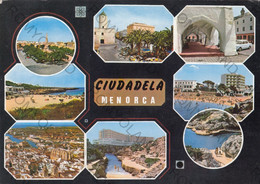 CARTOLINA  CIUDADELA MENORCA,ISOLE BALEARES,SPAGNA,VARIOS ASPECTOS,VIAGGIATA - Menorca