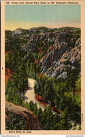 South Dakota Black Hills Scene From Grand View Point On Mt Rushmore Highway Curteich - Mount Rushmore