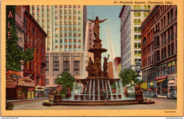 Ohio Cincinnati Fountain Square 1940 Curteich - Cincinnati