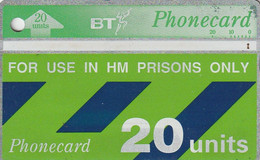 REINO UNIDO. HM Prisons Only (Thermographic Band) 20U. 02/1992. CUP005. WITH HOLE. (505) - Altri & Non Classificati