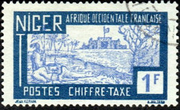 Niger Obl. N° Taxe 19 - Chameau Baraqué 1f Bleu Et Outremer - Oblitérés