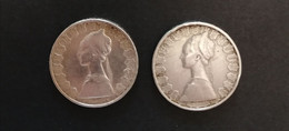 Italie. 500 Lire.2 Pièces En  Argent. 1958 Et 1960. - 500 Lire
