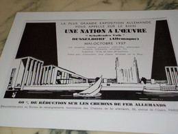 ANCIENNE PUBLICITE EXPOSITION ALLEMANDE DUSSELDORF 1937 - Autres