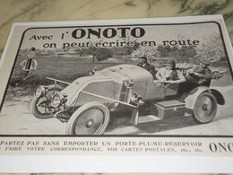 ANCIENNE PUBLICITE SUR LA ROUTE  PORTE PLUME ONOTO 1912 - Andere