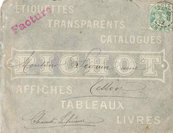 BLANC 5C SUR ENVELOPPE ILLUSTREE PICHOT AFFICHES PARIS 1902 POUR TESSON - Storia Postale