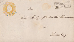 Preussen GS-Umschlag Minr.U13 R2 Rathenow 22.11. Gel. Nach Spremberg - Postal  Stationery