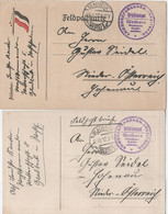 Empire/ DReich 2 Cards/Karten Without/ohne Stamp/Marke, Cancel/Stempel GLADBECK 1917 - Unclassified