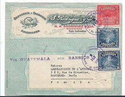 Sal008a /  San Salvador  - 1939, Drogeria/Farmácia,. Firmenbrief Via Guatemala - El Salvador