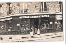 CPA 91 Carte Photo Palaiseau Alimentation Des Comptoirs Français Rue De Paris - Palaiseau