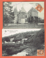 J2 - 2 X Spontin - Yvoir - Namur - Le Château 1912 Et Le Bocq Route De Durnal - Obl Spontin Sur COB 108 - Yvoir