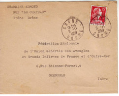 Lettre De Grane (Drome 26) Timbre à Date De Type A7 - 1921-1960: Moderne