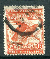 New Zealand 1898 Pictorials - No Wmk. - 1/- Kea & Kaka Used (SG 257) - Usados