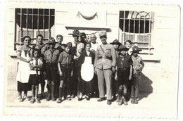 1936 SCOUTISME SCOUTS VERITABLE PHOTO DENTELEE SOUVENIR GROUPE ECLAIREURS DE FRANCE EN VOYAGE EN ITALIE - Orte