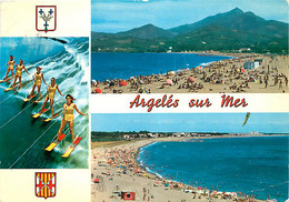 66 - Argelès Sur Mer - Multivues - Scènes De Plage - Ski Nautique - CPM - Etat Pli Visible - Voir Scans Recto-Verso - Argeles Sur Mer