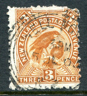 New Zealand 1902-07 Pictorials - Wmk. NZ & Star - P.11 - 3d Huia Used (SG 309) - Oblitérés