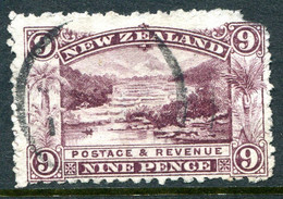 New Zealand 1902-07 Pictorials - Wmk. NZ & Star - P.11 - 9d Pink Terrace Used (SG 314) - Short Corner - Oblitérés