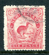 New Zealand 1902-07 Pictorials - Wmk. NZ & Star - P.14 - 6d Kiwi Used (SG 324) - Oblitérés