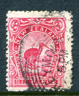New Zealand 1907-08 Redrawn Pictorials - P.14 - 6d Kiwi Used (SG 376) - Usati