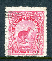New Zealand 1907-08 Redrawn Pictorials - P.14 - 6d Kiwi Used (SG 376) - Gebruikt