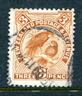 New Zealand 1907-08 Redrawn Pictorials - P.14 X 15 - 3d Huia Used (SG 383) - Oblitérés