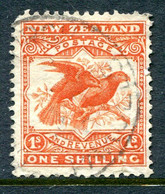 New Zealand 1907-08 Redrawn Pictorials - P.14 X 15 - 1/- Kea & Kaka Used (SG 385) - Gebruikt
