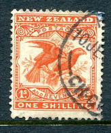 New Zealand 1907-08 Redrawn Pictorials - P.14 X 15 - 1/- Kea & Kaka Used (SG 385) - Usati