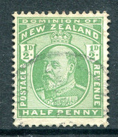 New Zealand 1909-12 King Edward VII - ½d Green Used (SG 387) - Oblitérés