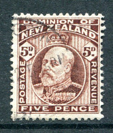 New Zealand 1909-16 King Edward VII - P.14 X 14½ - 5d Brown Used (SG 391) - Gebruikt