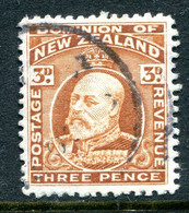 New Zealand 1909-16 King Edward VII - P.14 - 3d Chestnut Used (SG 395) - Usados