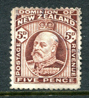 New Zealand 1909-16 King Edward VII - P.14 - 5d Brown Used (SG 397) - Oblitérés