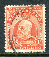 New Zealand 1909-16 King Edward VII - P.14 - 1/- Vermilion Used (SG 399) - Used Stamps