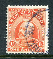 New Zealand 1909-16 King Edward VII - P.14 - 1/- Vermilion Used (SG 399) - Used Stamps