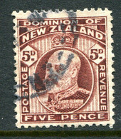 New Zealand 1909-16 King Edward VII - P.14 X 13½ - 5d Brown Used (SG 402) - Usati