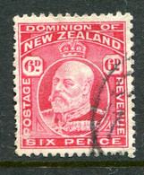 New Zealand 1909-16 King Edward VII - P.14 X 13½ - 6d Carmine Used (SG 403) - Oblitérés