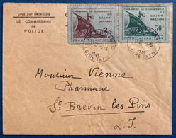 Lettre De Mai 1945 N°8 & 9 Oblitérés Du CROISIC Pour ST BREVIN Les Pins Ayant Vraiment Circulé TTB - Guerre (timbres De)