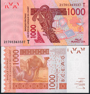 W.A.S. TOGO P815Tu 1000 FRANCS (20)21 2021 Signature 45 UNC. - West African States