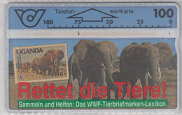 AUSTRIA 1991 UGANDA STAMP WWF ELEPHANTS - Selva