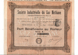 PART AU PORTEUR SOCIETE INDUSTRIELLE DU GAZ METHANE - Electricité & Gaz