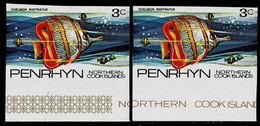 PENRHYN 1974 Mi 47B FISH 2 X IMPERFORATED MINT STAMPS ** - Penrhyn