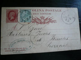CP 1878 N.C4A  INTRA Novara Primi Mesi Per Estero Svizzera - Stamped Stationery