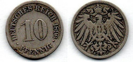Allemagne - Deutschland - Germany 10 Pfennig 1896 F TB - 10 Pfennig
