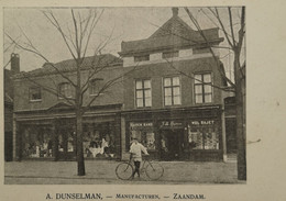 Zaandam // A. Dunselman Winkel Manufacture (Ged. Gracht?) Ca 1900 Verkleind - Aangesneden? Zeldzaam - Zaandam