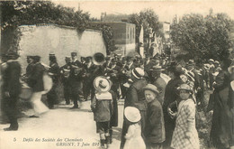 GRIGNY DEFILE DES SOCIETES DES CHEMINOTS 7 JUIN 1914 - Grigny